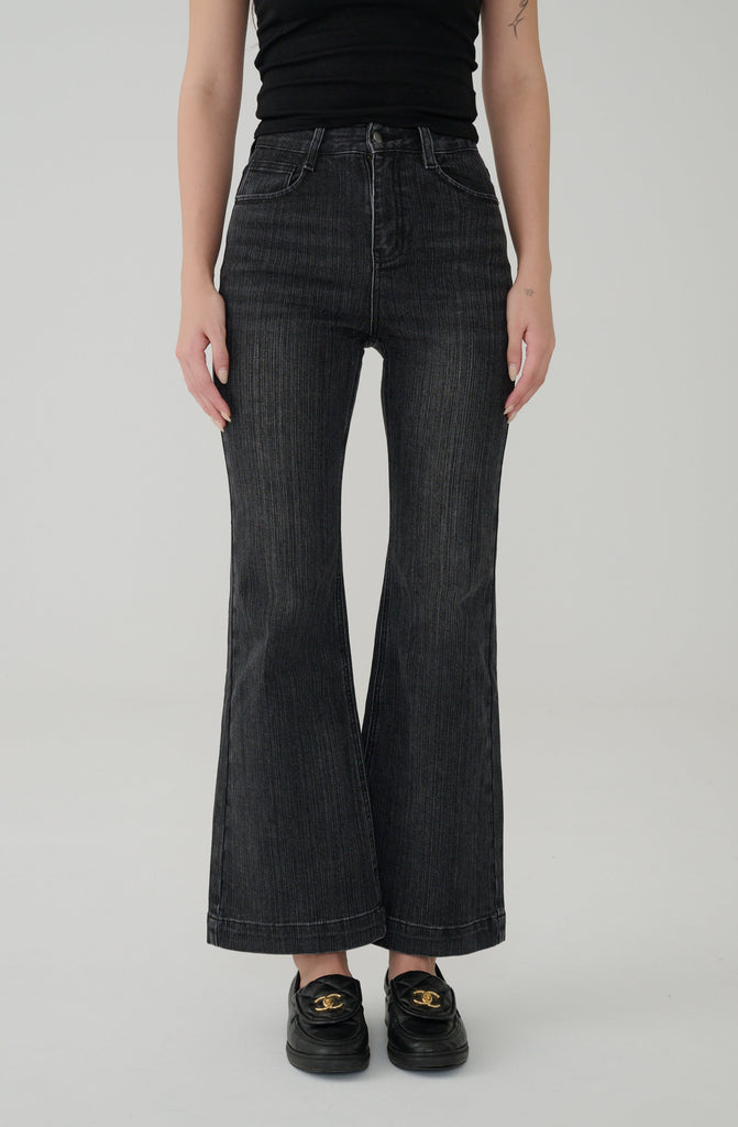 Jingle Bell Flared Jeans in Black