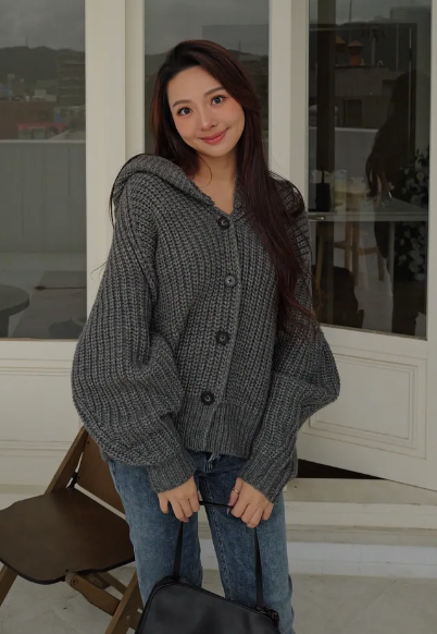 By abby CICI Hooded knit cardigan