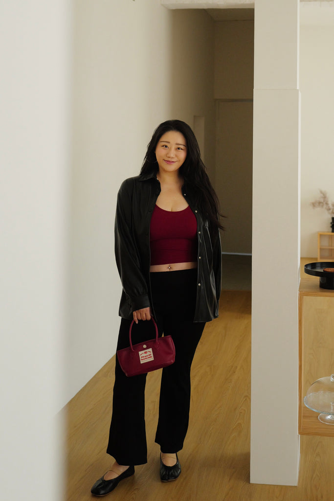 Urban Tan Faux Leather Shirt jacket in black