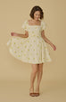 Menton lemon embroidery mini dress
