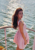 Fashion week linen mini dress in pink