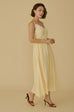 Detailed raffles lace trim maxi dress in yellow