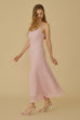 Special made floral elastic lace maxi dress in pink