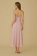 Special made floral elastic lace maxi dress in pink