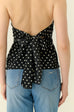 Petite pomme polka dot halter in black