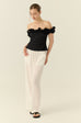 Summerwood off shoulde cotton top in black