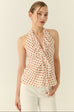 Petite pomme polka dot halter in beige