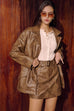 Faded glow leather mini skirt
