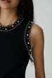 Hand beaded embroidery knit midi dress