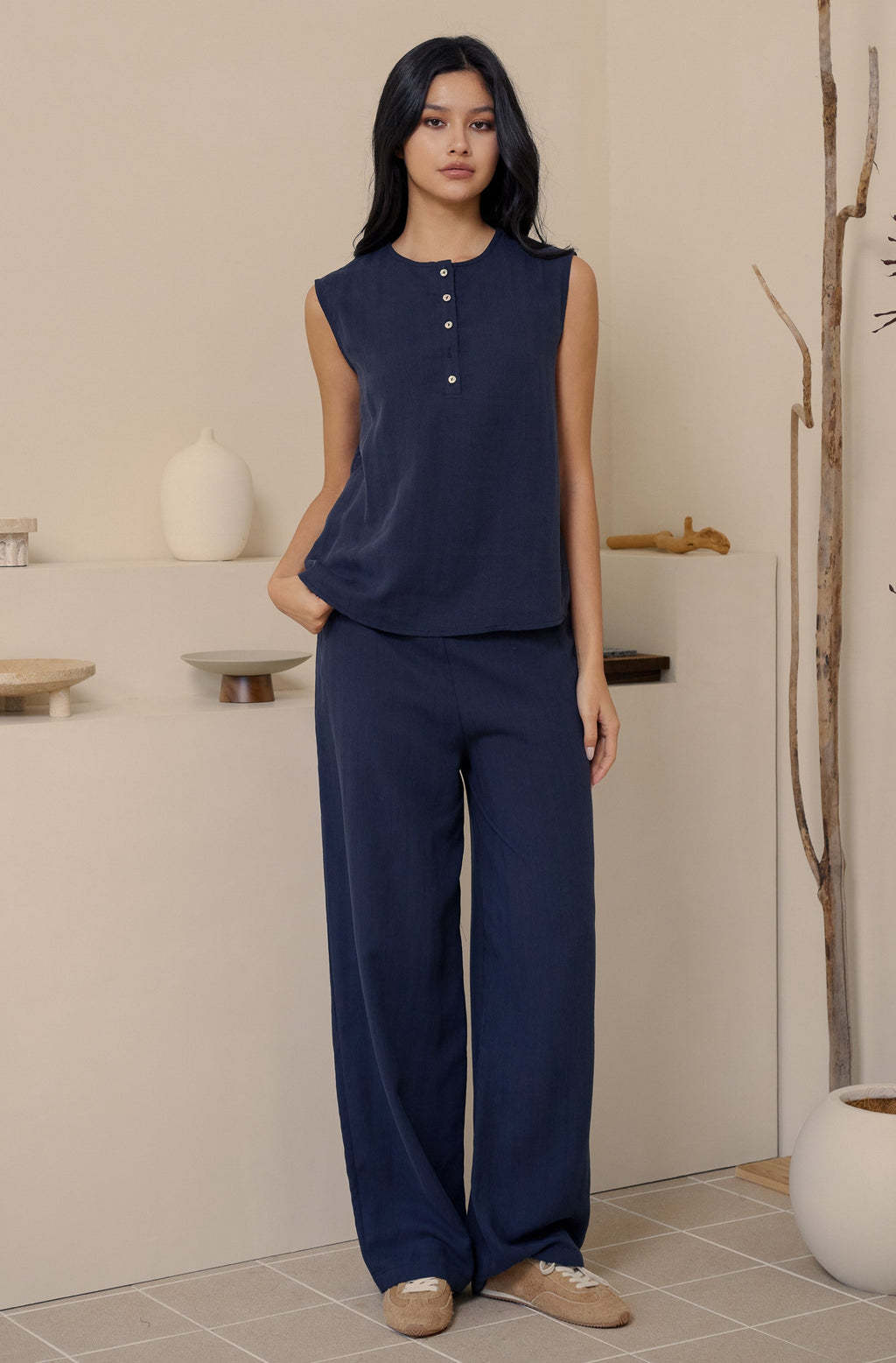 Confidence in you linen set in blue