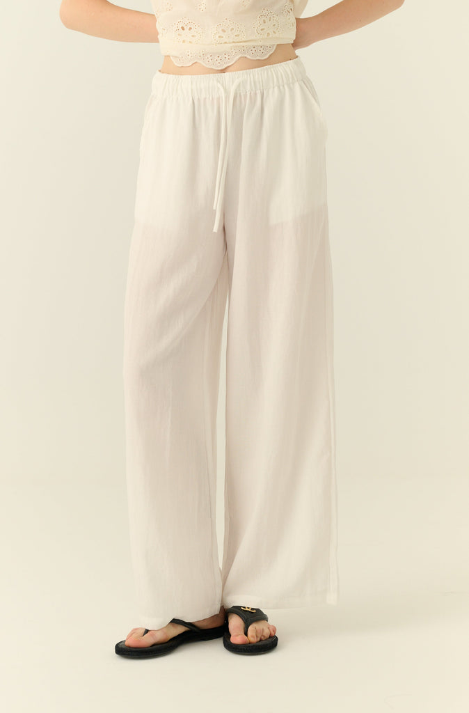 Chantal drawstring linen pants
