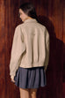 Minimal line leather jacket