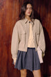 Minimal line leather jacket