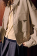 Minimal line leather jacket