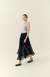 Tender touch pleated elastic skirt in navy