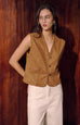 Creme brulee suede vest