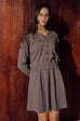 Bow-kissed knit set in Grey/White