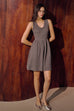 Bow-kissed knit set in Grey/White