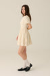 Cute mood puffy sleeves dress in floral print