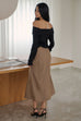 Meet by chance midi skirt in khaki