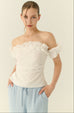 Summerwood off shoulde cotton top in white