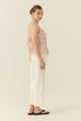 California sunset flare elastic jeans in white