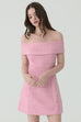 Must have fun off shoulder tweed dress