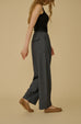 Wool blend elastic waist pants in grey