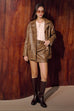 Faded glow faux leather jacket