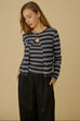 Navy blue stripes set