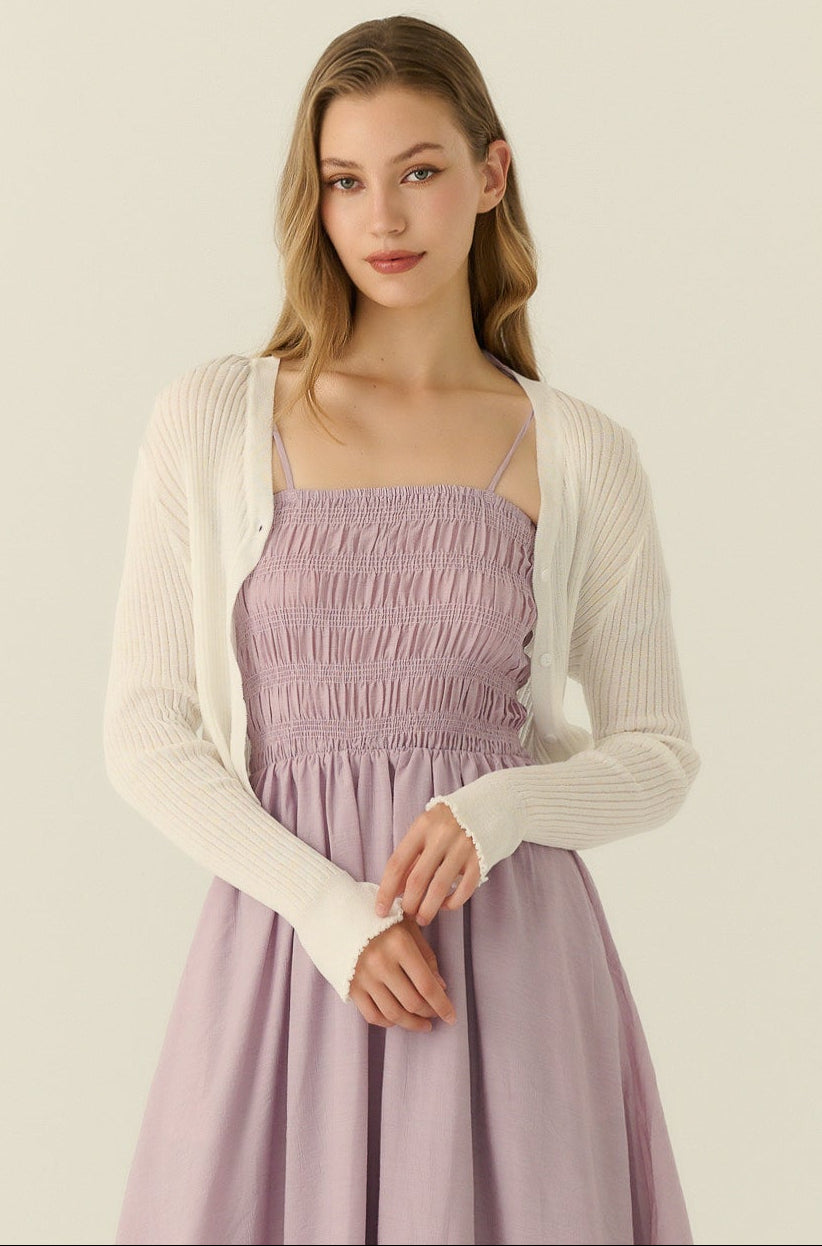 Pretty babe cooling knit cardigan in white