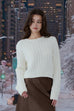 Reindeer Cable Knit Top in White