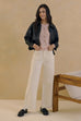 Twin pocket white denim jeans