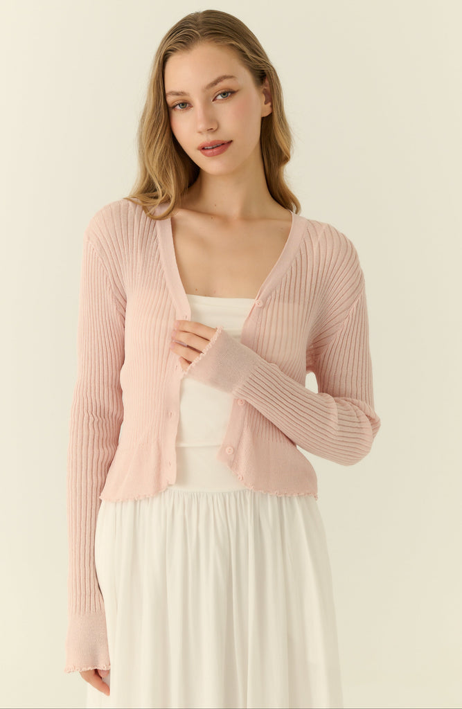 Pretty babe cooling knit cardigan in pink