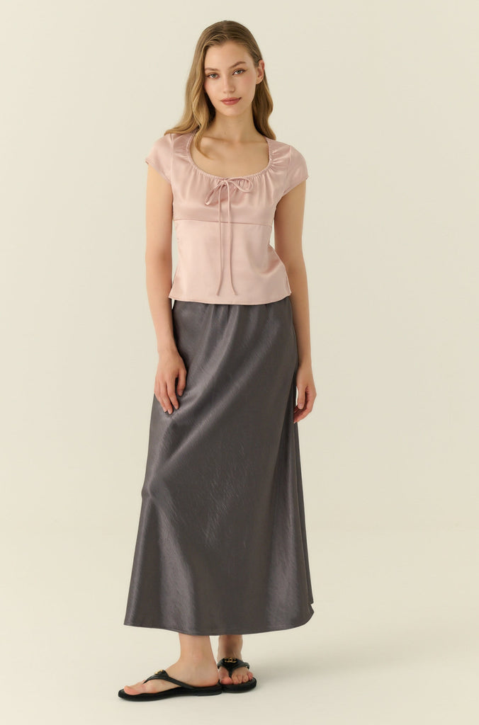 Never enough silky skirt in grey