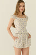 Azulejo print square  neck top
