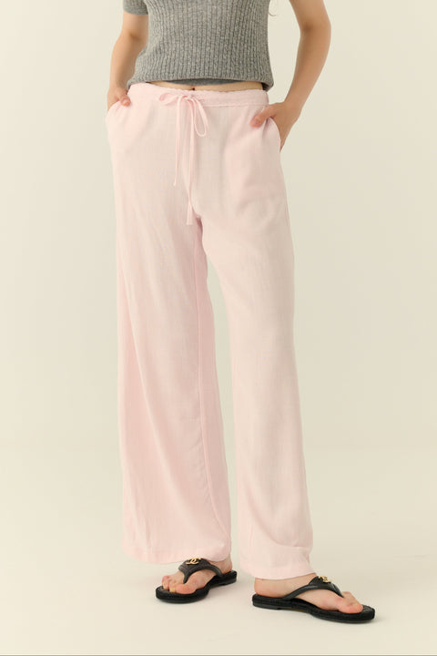Coastal breeze linen pants in pink