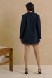 Smoke haze double-brested blazer in black
