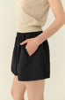 The flared elastic waist shorts