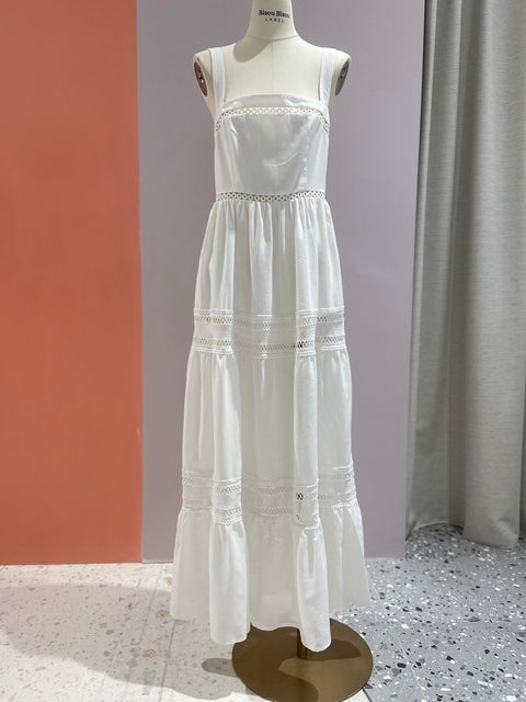 Arles linen maxi dress in white