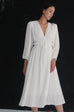 Madrid chiffon midi dress in white