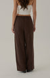 Fall for you elastic wide leg pants in brown