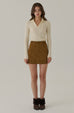 Join the meeting V neck knit top in beige