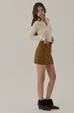 Join the meeting V neck knit top in beige