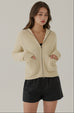 Chilly zip-up knitted jacket in beige