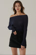 Daily life off-shoulder knit top in navy