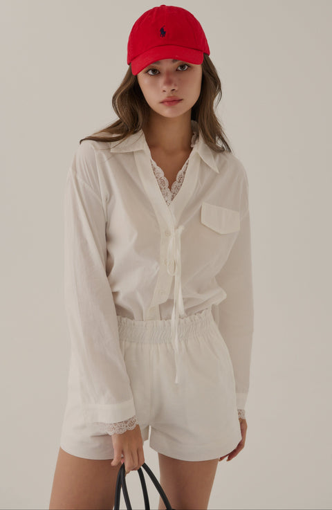 Laced whispers shirt in white