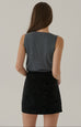 Brooklyn suede skort in black