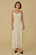 Special made floral elastic lace maxi dress in beige