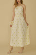 Menton lemon embroidery maxi dress